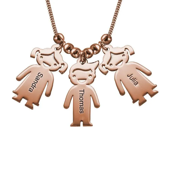 Personalized Jewel Necklaces My Children Engraved Sterling Silver Necklace 3 Custom Name Birthstones
