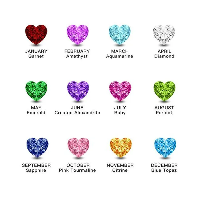 Personalized Jewel Necklaces My Children Engraved Sterling Silver Necklace 3 Custom Name Birthstones