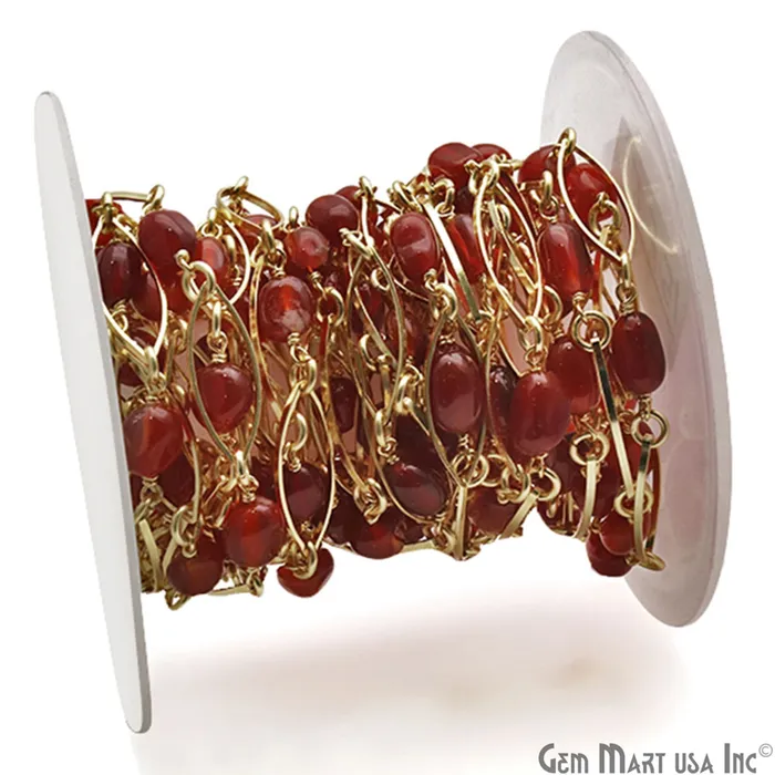 PreStyled Sets Carnelian Gold Plated Marquise Finding Rosary Chain GemMartUSA PreStyled Sets Carnelian Gold Plated Marquise Finding Rosary Chain GemMartUSA