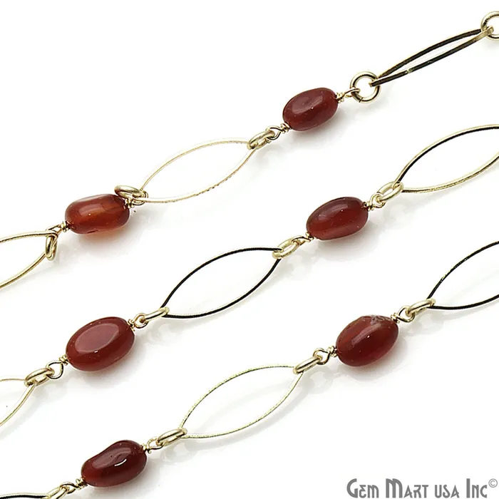 PreStyled Sets Carnelian Gold Plated Marquise Finding Rosary Chain GemMartUSA PreStyled Sets Carnelian Gold Plated Marquise Finding Rosary Chain GemMartUSA