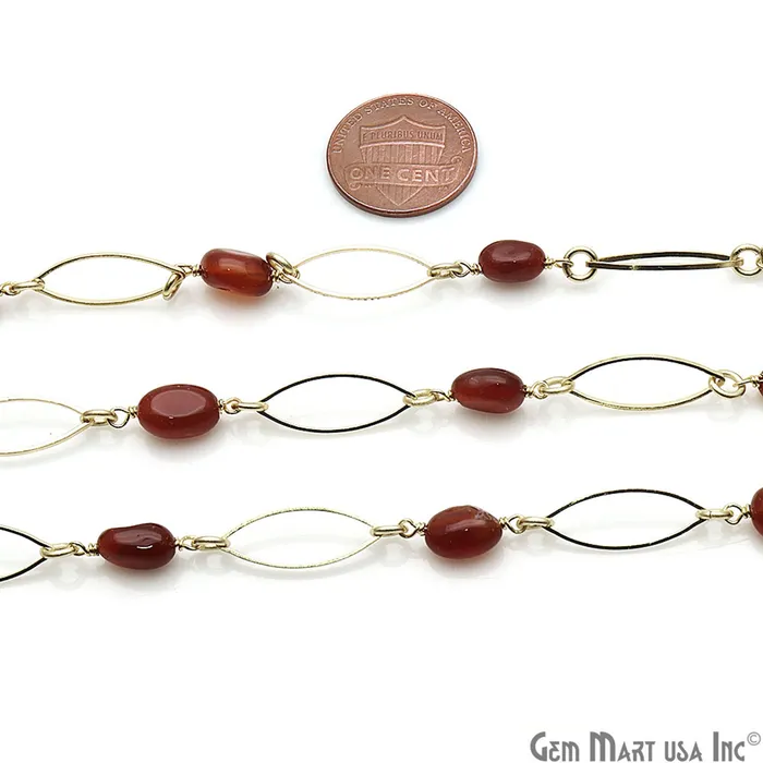 PreStyled Sets Carnelian Gold Plated Marquise Finding Rosary Chain GemMartUSA PreStyled Sets Carnelian Gold Plated Marquise Finding Rosary Chain GemMartUSA