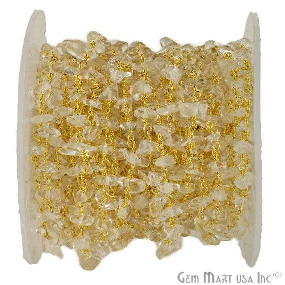 PreStyled Sets GemMartUSA Crystal Nugget Chip Beads Gold Wire Wrapped Rosary Chain PreStyled Sets GemMartUSA Crystal Nugget Chip Beads Gold Wire Wrapped Rosary Chain