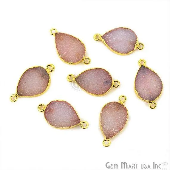 PreStyled Sets GemMartUSA Gold Electroplated 13x18mm Pears Double Bail Druzy Gemstone Connector