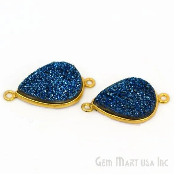 PreStyled Sets GemMartUSA Titanium Druzy 13x18mm Pears Gold Double Bail Bezel Gemstone Connector PreStyled Sets GemMartUSA Titanium Druzy 13x18mm Pears Gold Double Bail Bezel Gemstone Connector
