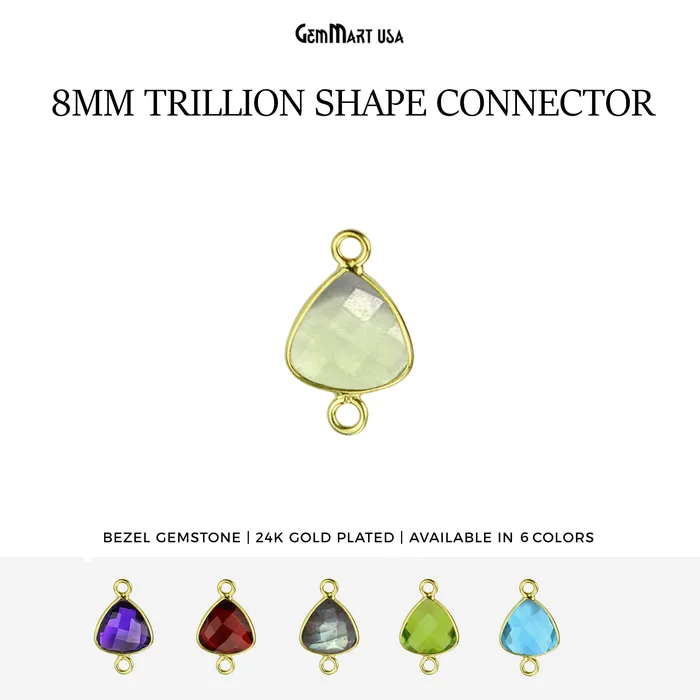 PreStyled Sets Trillion 8mm Double Bail Gold Bezel Gemstone Connector GemMartUSA PreStyled Sets Trillion 8mm Double Bail Gold Bezel Gemstone Connector GemMartUSA