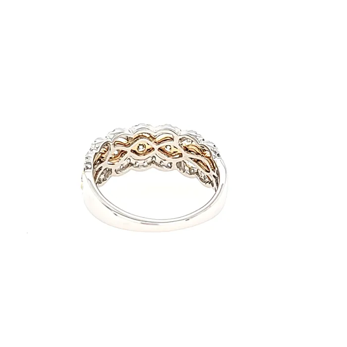 Rings Bassali Two Tone Wide Scalloped Diamond Ring I7570