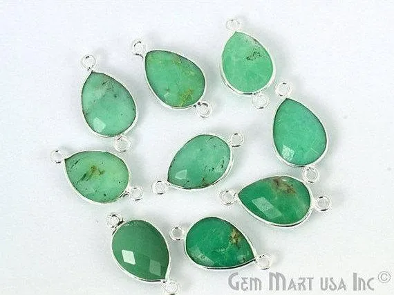 Rings GemMartUSA Pear Double Bail 10x14mm Silver Bezel Gemstone Connector Rings GemMartUSA Pear Double Bail 10x14mm Silver Bezel Gemstone Connector