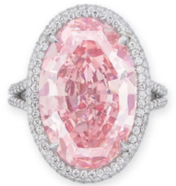 Rings Minx London Womens Round Ring Pink Ring Oval Ring Engagement Ring Gemstone Ring Pink Diamond Ring Round Diamond Ring Halo Ring Big Ring