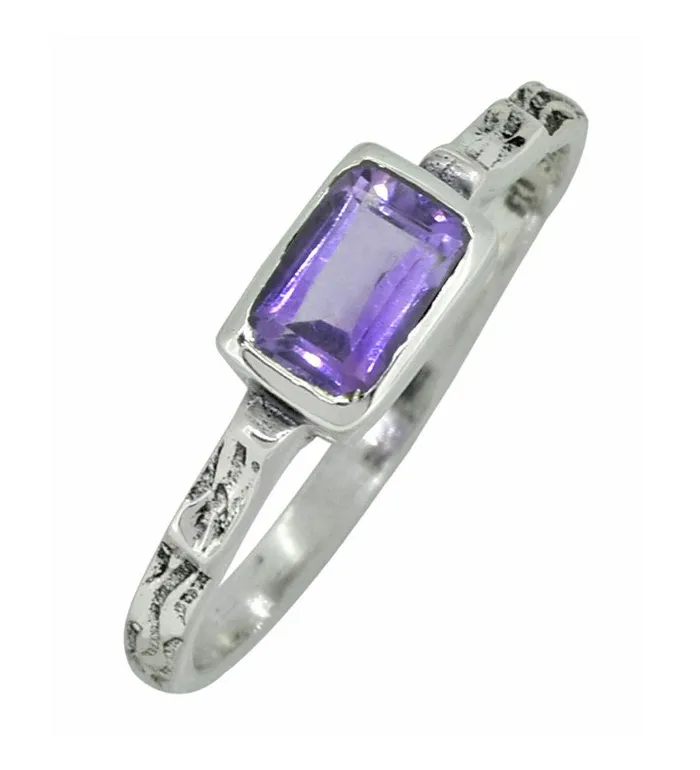 Rings Natural Amethyst Solid 925 Sterling Silver Ring Jewelry YoTreasure
