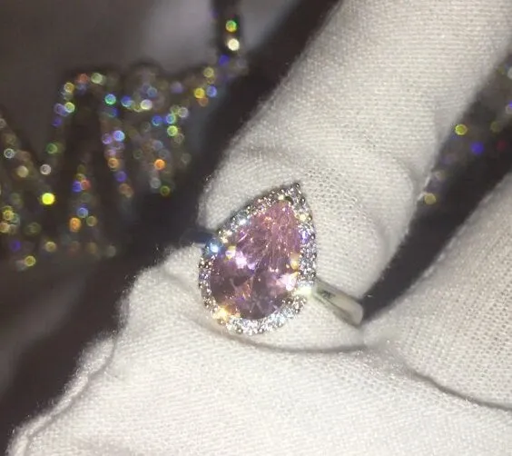 Rings Pink Diamond Ring Teardrop Ring Pear Shape Ring Teardrop Engagement Ring Tear Drop Ring Engagement Ring Diamond Wedding Rings Minx London