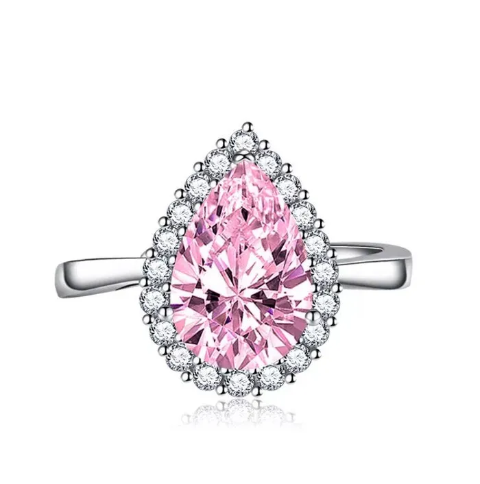 Rings Pink Diamond Ring Teardrop Ring Pear Shape Ring Teardrop Engagement Ring Tear Drop Ring Engagement Ring Diamond Wedding Rings Minx London