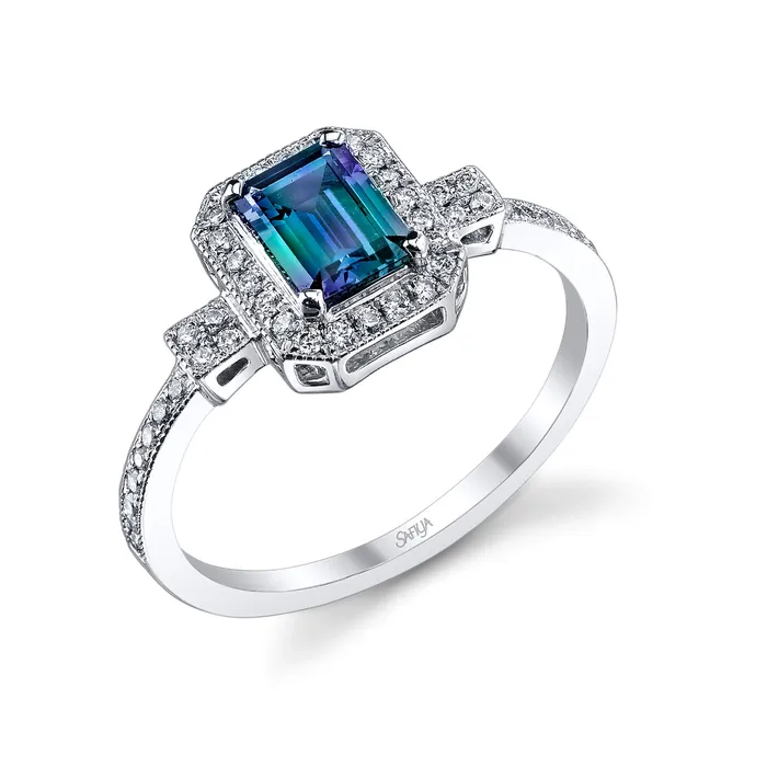Rings Safiya Jewels Natures Essence 14K White Gold Natural Alexandrite Ring
