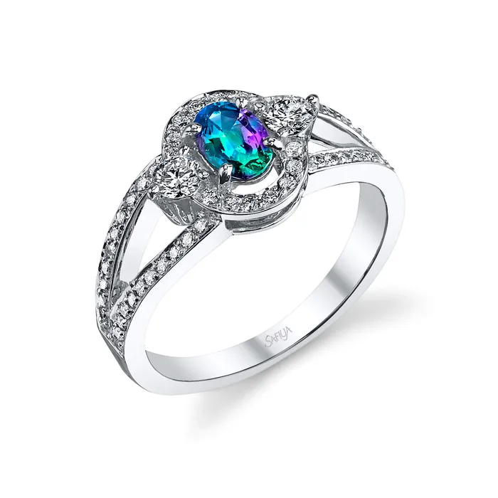 Rings Safiya Jewels Stellar Essence 14K White Gold Natural Alexandrite Ring