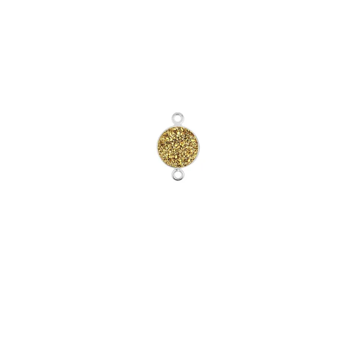 Rings Titanium Druzy 10mm Round Double Bail Silver Bezel Connector GemMartUSA