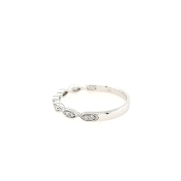 Rings White Gold 11ct Diamond Pod Stacker Ring I2899 First Image Design