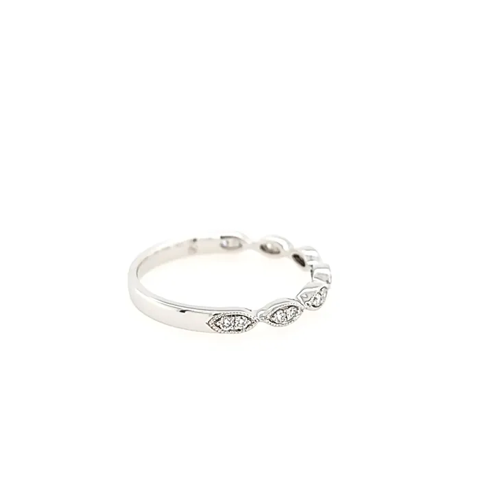 Rings White Gold 11ct Diamond Pod Stacker Ring I2899 First Image Design