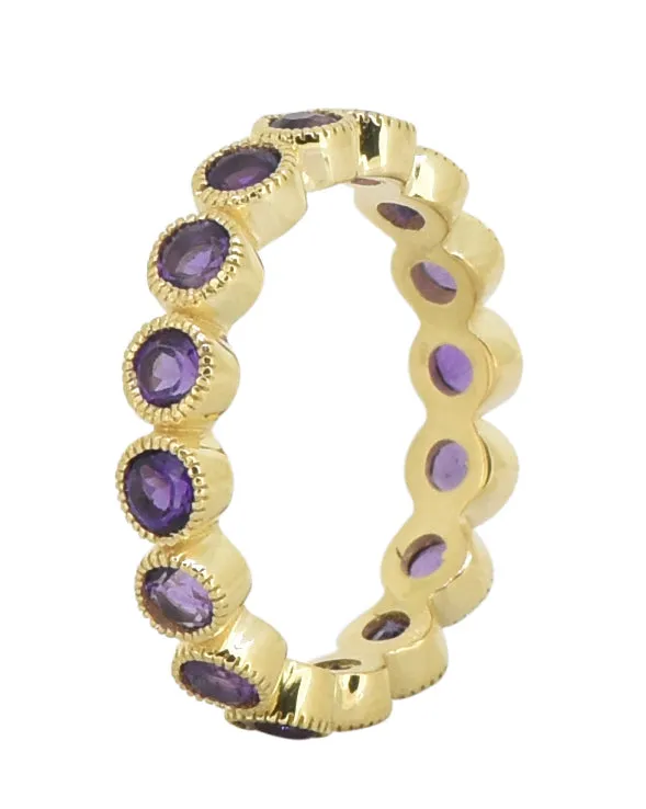 Rings YoTreasure Amethyst 14k Gold Over Silver Eternity Band Ring