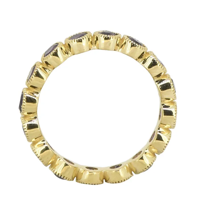Rings YoTreasure Amethyst 14k Gold Over Silver Eternity Band Ring