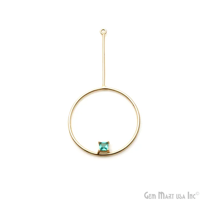 Round Dangler 66x33mm Gold Plated Gemstone Pendant Connector GemMartUSA Necklaces Round Dangler 66x33mm Gold Plated Gemstone Pendant Connector GemMartUSA Necklaces