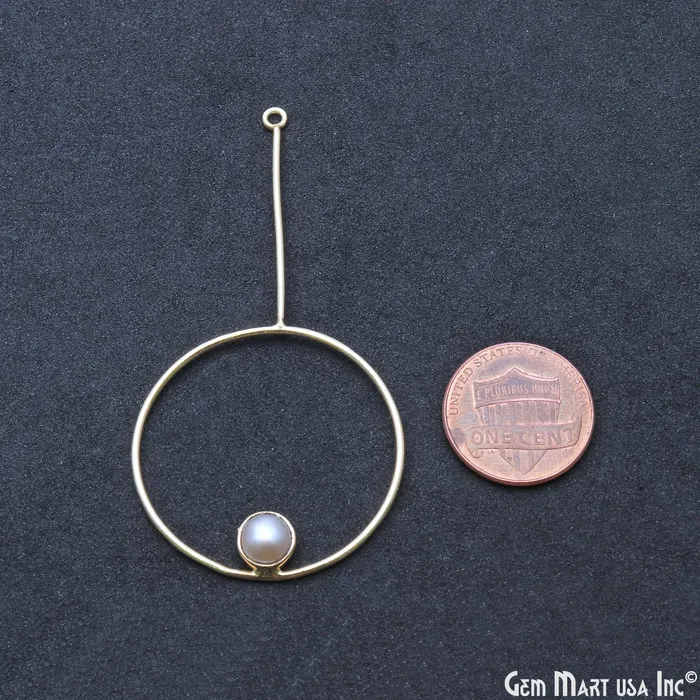 Round Dangler 66x33mm Gold Plated Gemstone Pendant Connector GemMartUSA Necklaces Round Dangler 66x33mm Gold Plated Gemstone Pendant Connector GemMartUSA Necklaces