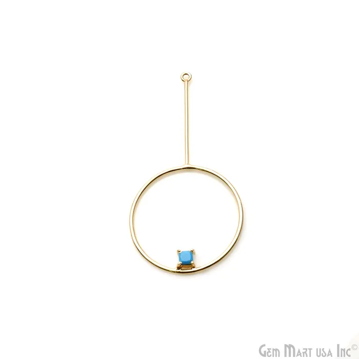 Round Dangler 66x33mm Gold Plated Gemstone Pendant Connector GemMartUSA Necklaces Round Dangler 66x33mm Gold Plated Gemstone Pendant Connector GemMartUSA Necklaces