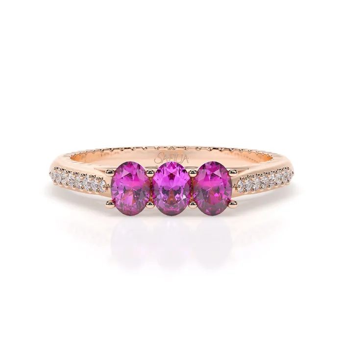 Safiya Jewels Rings Touch of Hope Oval 14K Rose Gold Natural Alexandrite Ring