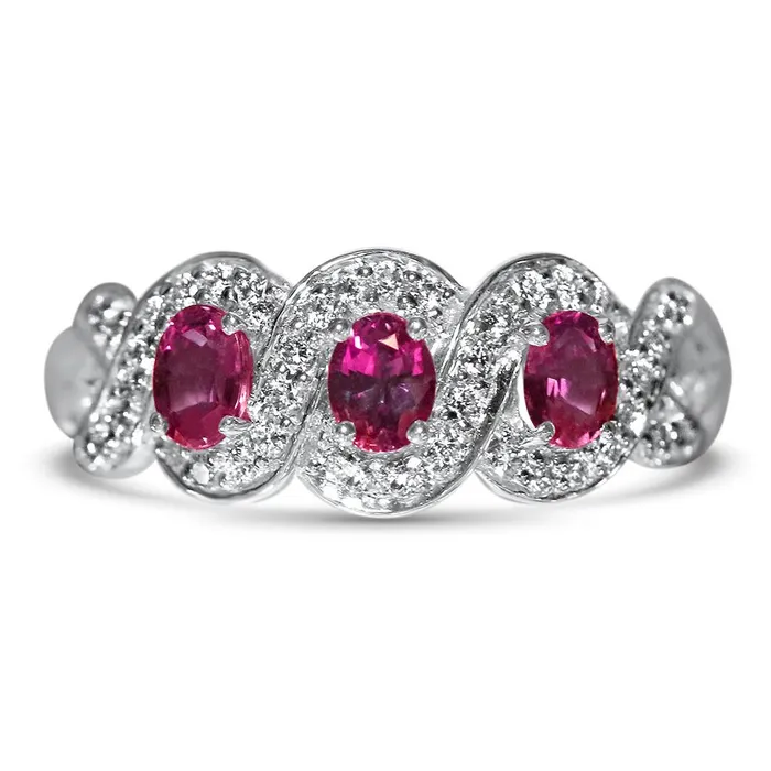 Safiya Jewels Rings Triplicity 14K White Gold Natural Alexandrite Ring
