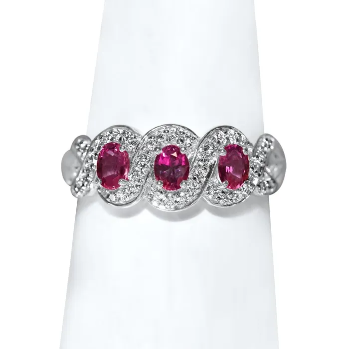 Safiya Jewels Rings Triplicity 14K White Gold Natural Alexandrite Ring