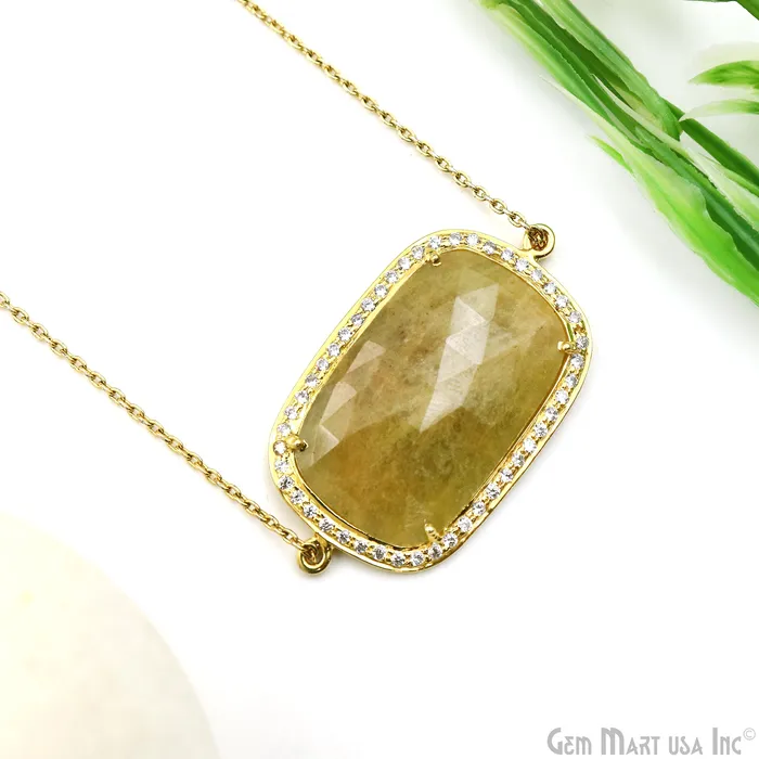 Sapphire Pave Cubic Zirconia 41x23mm Double Bail Gold Vermeil Gemstone Connector GemmartUSA PreStyled Sets Sapphire Pave Cubic Zirconia 41x23mm Double Bail Gold Vermeil Gemstone Connector GemmartUSA PreStyled Sets