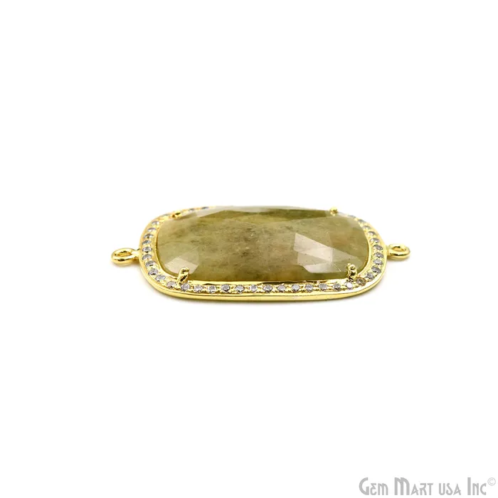 Sapphire Pave Cubic Zirconia 41x23mm Double Bail Gold Vermeil Gemstone Connector GemmartUSA PreStyled Sets Sapphire Pave Cubic Zirconia 41x23mm Double Bail Gold Vermeil Gemstone Connector GemmartUSA PreStyled Sets
