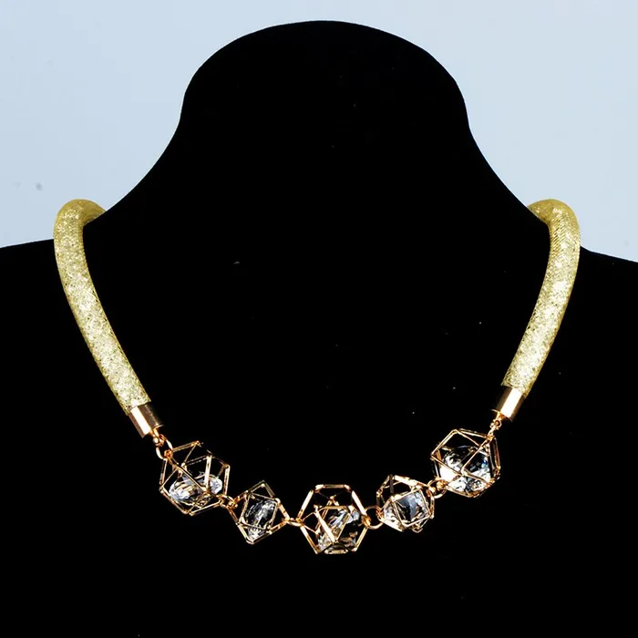Sweet T 52 Necklaces Crystal Mesh Pendant Necklace ChokerBib Style Necklace For Women and Girls