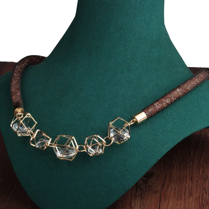 Sweet T 52 Necklaces Crystal Mesh Pendant Necklace ChokerBib Style Necklace For Women and Girls