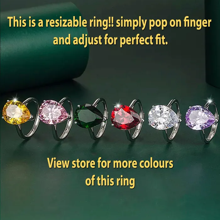 Teardrop Engagement Ring Teardrop Ring Green Diamond Ring Womens Green Diamond Ring Emerald Engagement Ring Wedding Ring Minx London Rings