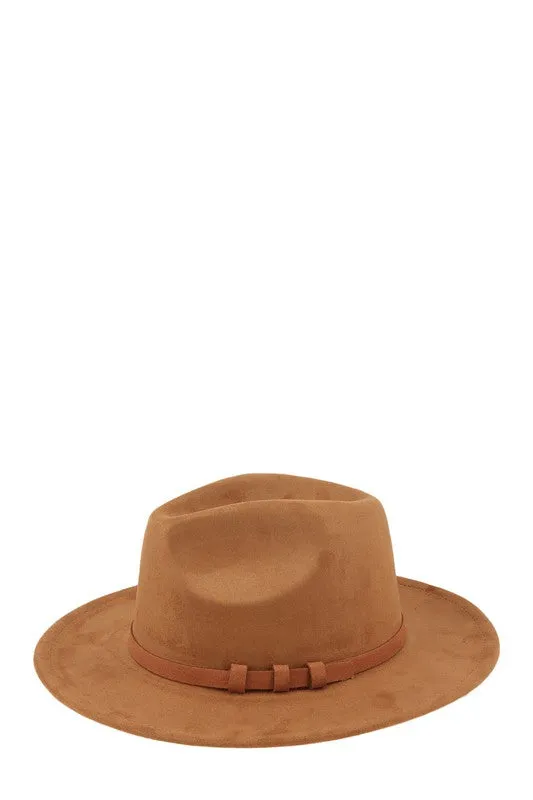 Three Ring Decorated Suede Feel Fedora Hat ICCO ACCESSORIES Rings