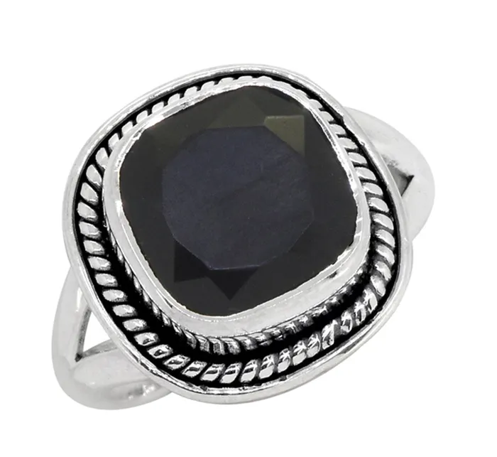 YoTreasure Black Onyx Solid 925 Sterling Silver Ring Rings