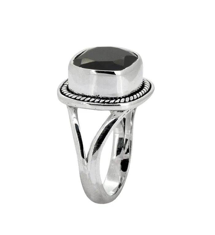 YoTreasure Black Onyx Solid 925 Sterling Silver Ring Rings