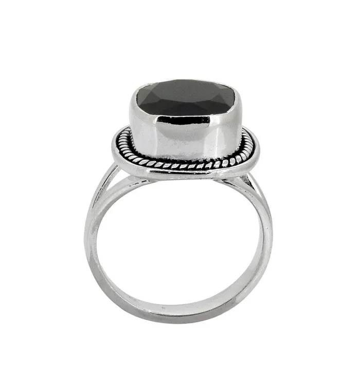 YoTreasure Black Onyx Solid 925 Sterling Silver Ring Rings