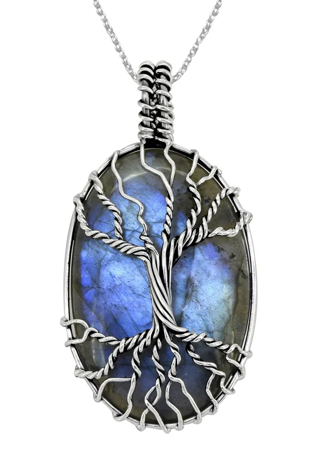 YoTreasure Necklaces Labradorite Solid 925 Sterling Silver Chain Designer Pendant Jewelry
