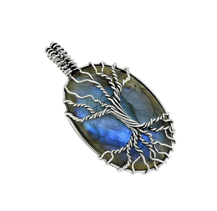YoTreasure Necklaces Labradorite Solid 925 Sterling Silver Chain Designer Pendant Jewelry