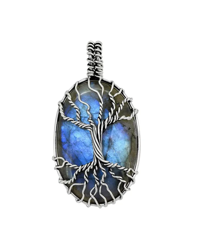 YoTreasure Necklaces Labradorite Solid 925 Sterling Silver Chain Designer Pendant Jewelry