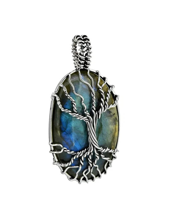 YoTreasure Necklaces Labradorite Solid 925 Sterling Silver Chain Designer Pendant Jewelry