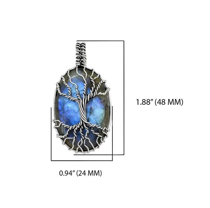 YoTreasure Necklaces Labradorite Solid 925 Sterling Silver Chain Designer Pendant Jewelry