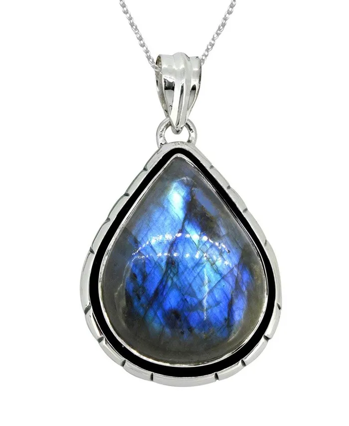 YoTreasure Necklaces Labradorite Solid 925 Sterling Silver Pendant 1 14