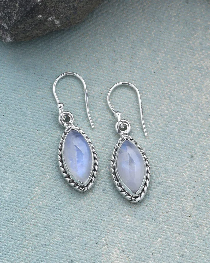 YoTreasure Rainbow Moonstone Solid 925 Sterling Silver Dangle Earrings Jewelry Earrings YoTreasure Rainbow Moonstone Solid 925 Sterling Silver Dangle Earrings Jewelry Earrings