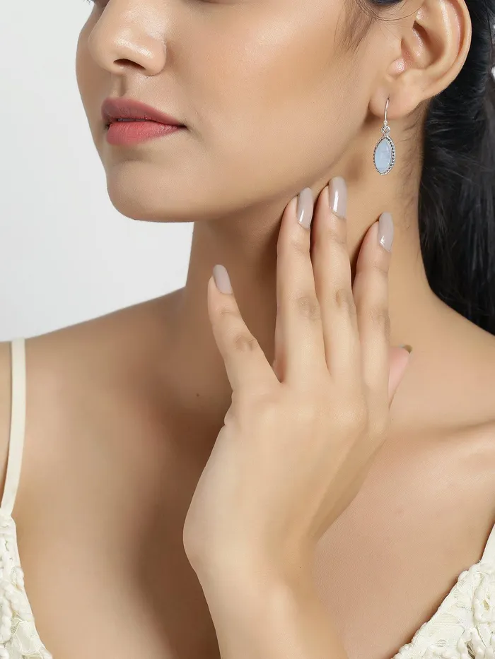YoTreasure Rainbow Moonstone Solid 925 Sterling Silver Dangle Earrings Jewelry Earrings