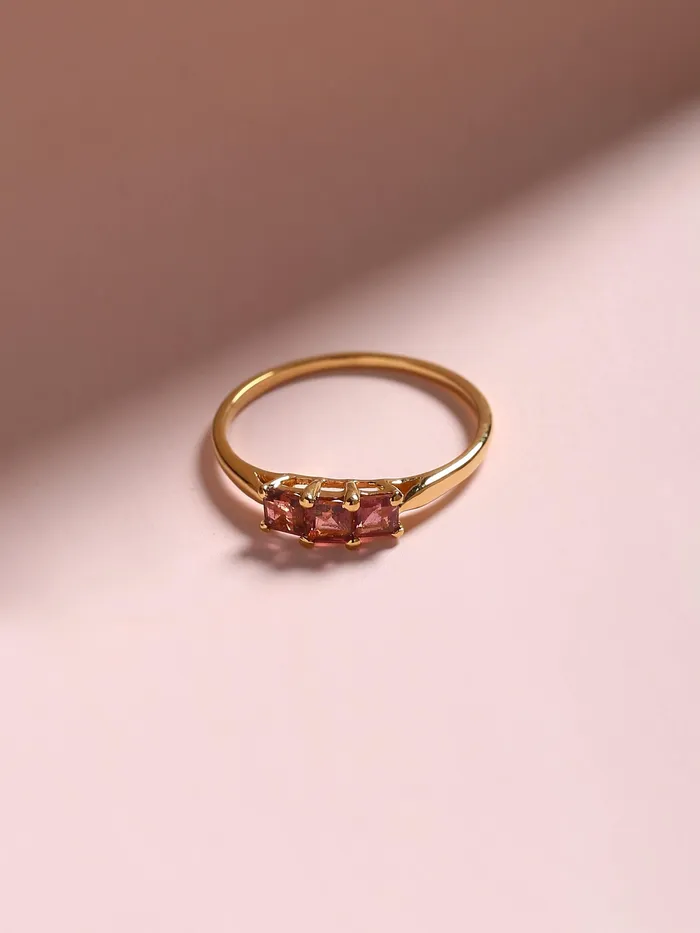 YoTreasure Rings 045 Ct Tourmaline Solid 10k Yellow Gold Band Ring Jewelry