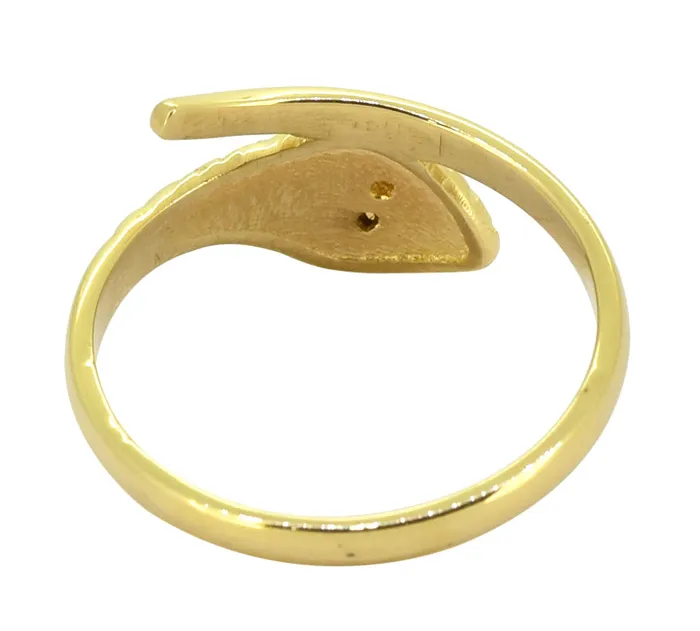 YoTreasure Rings Hessonite Garnet Snake Ring Gold Over 925 Sterling Silver