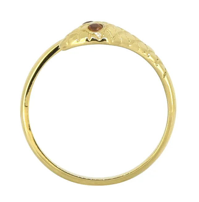 YoTreasure Rings Hessonite Garnet Snake Ring Gold Over 925 Sterling Silver