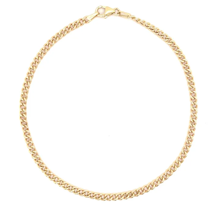 14K Gold Cuban Link Anklet Izakov Diamonds Fine Jewelry PreStyled Sets