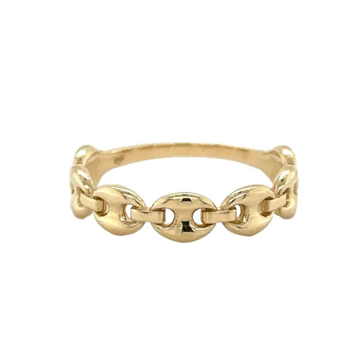 14K Gold Puff Mariner Link Ring Izakov Diamonds Fine Jewelry Rings
